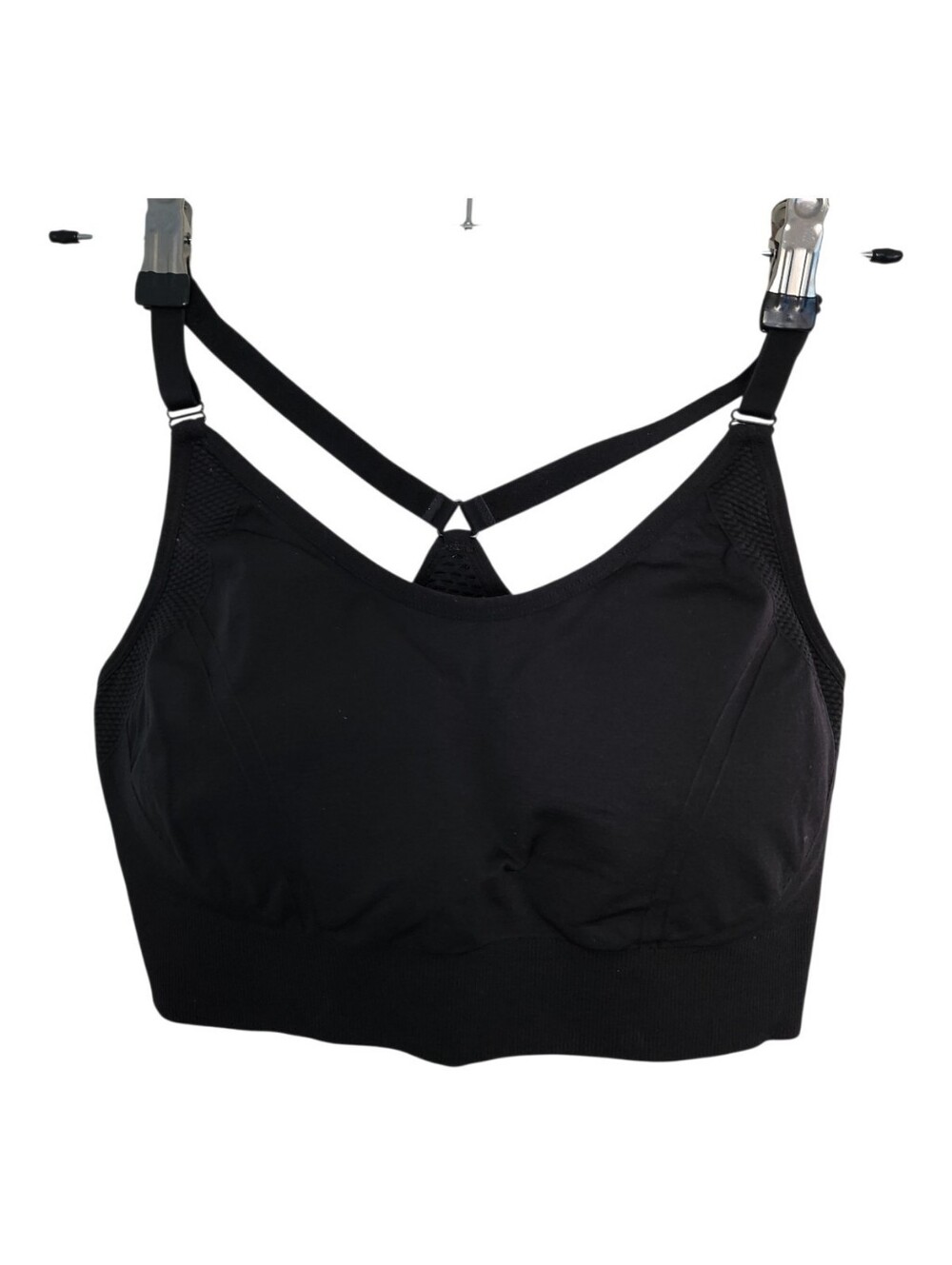 Members Mark Womens Black Seamless Adjustable Sports Bra Size XL
